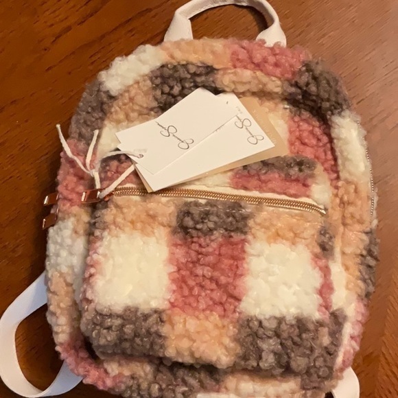 Jessica Simpson Cozy Multicolor Plaid Mini-Backpack - Picture 1 of 2